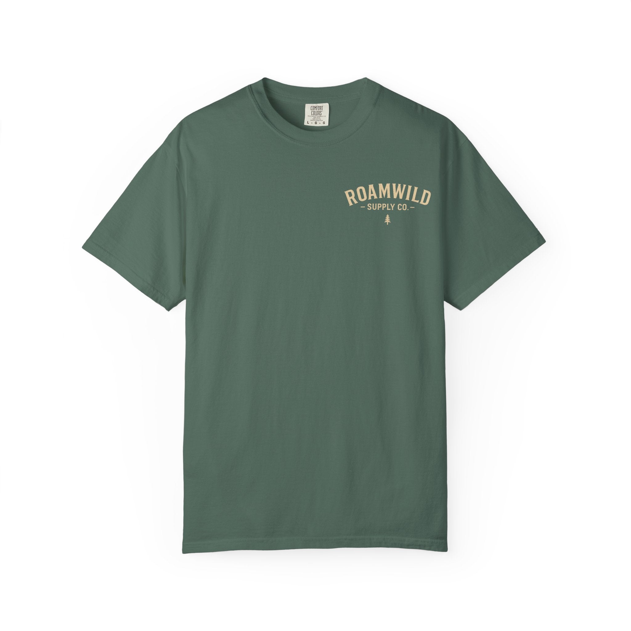 RoamWild Mountain Lake T-Shirt — "Roam Far, Live Wild" Outdoor Adventure Tee