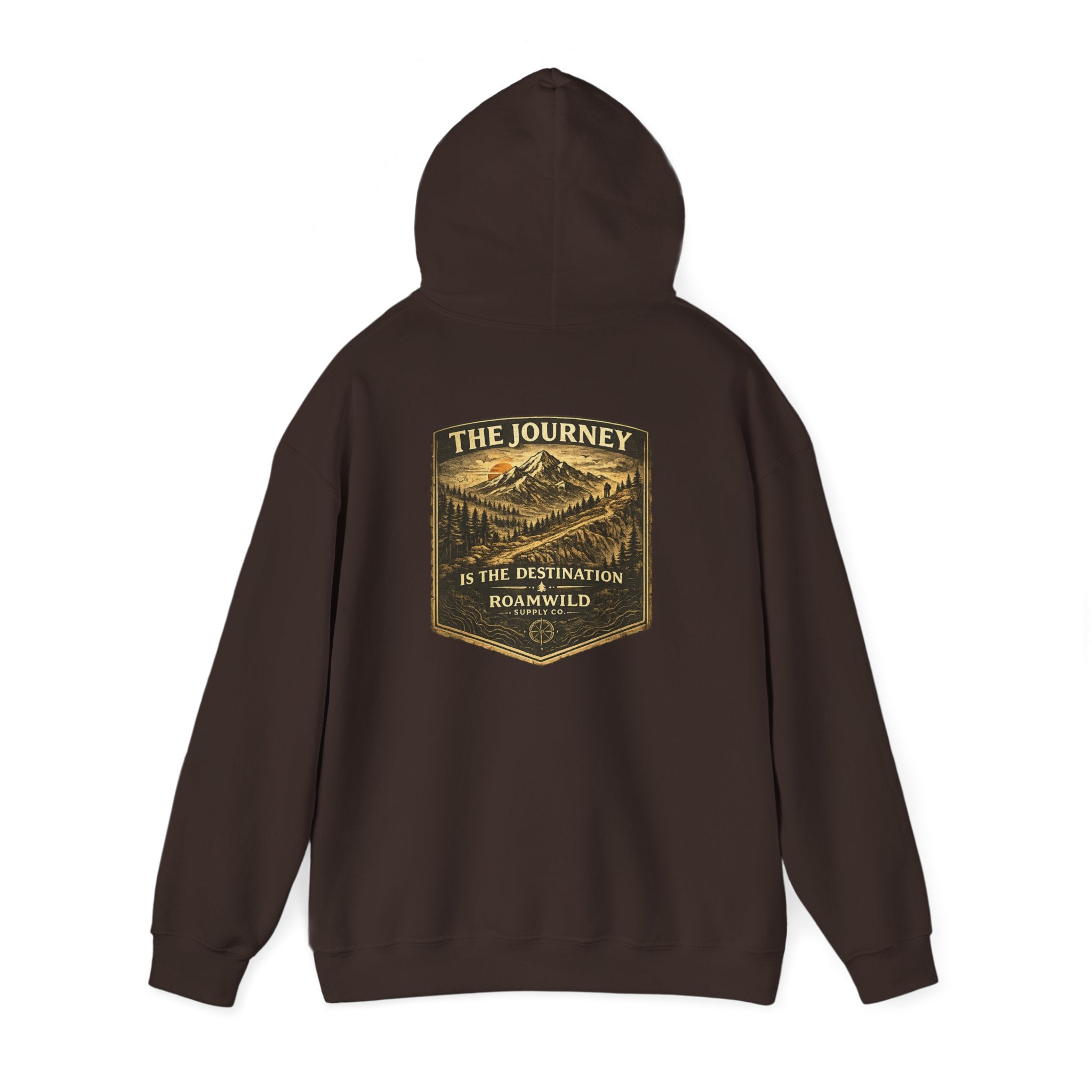 RoamWild Supply Co. Adventure Hoodie — "The Journey Is The Destination" Outdoor Pullover