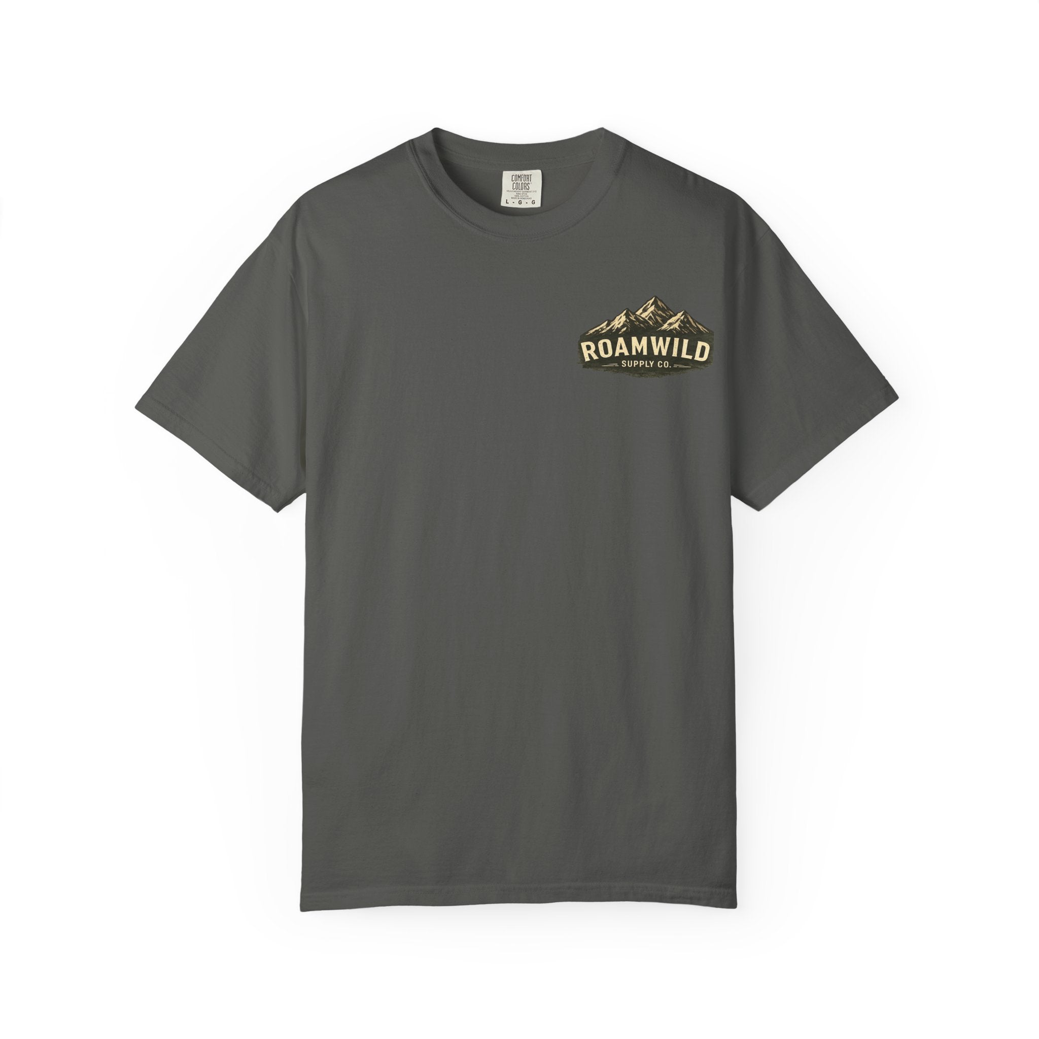 RoamWild Mountain Adventure T‑Shirt — 'Roam Far, Live Wild' Outdoor Graphic Tee